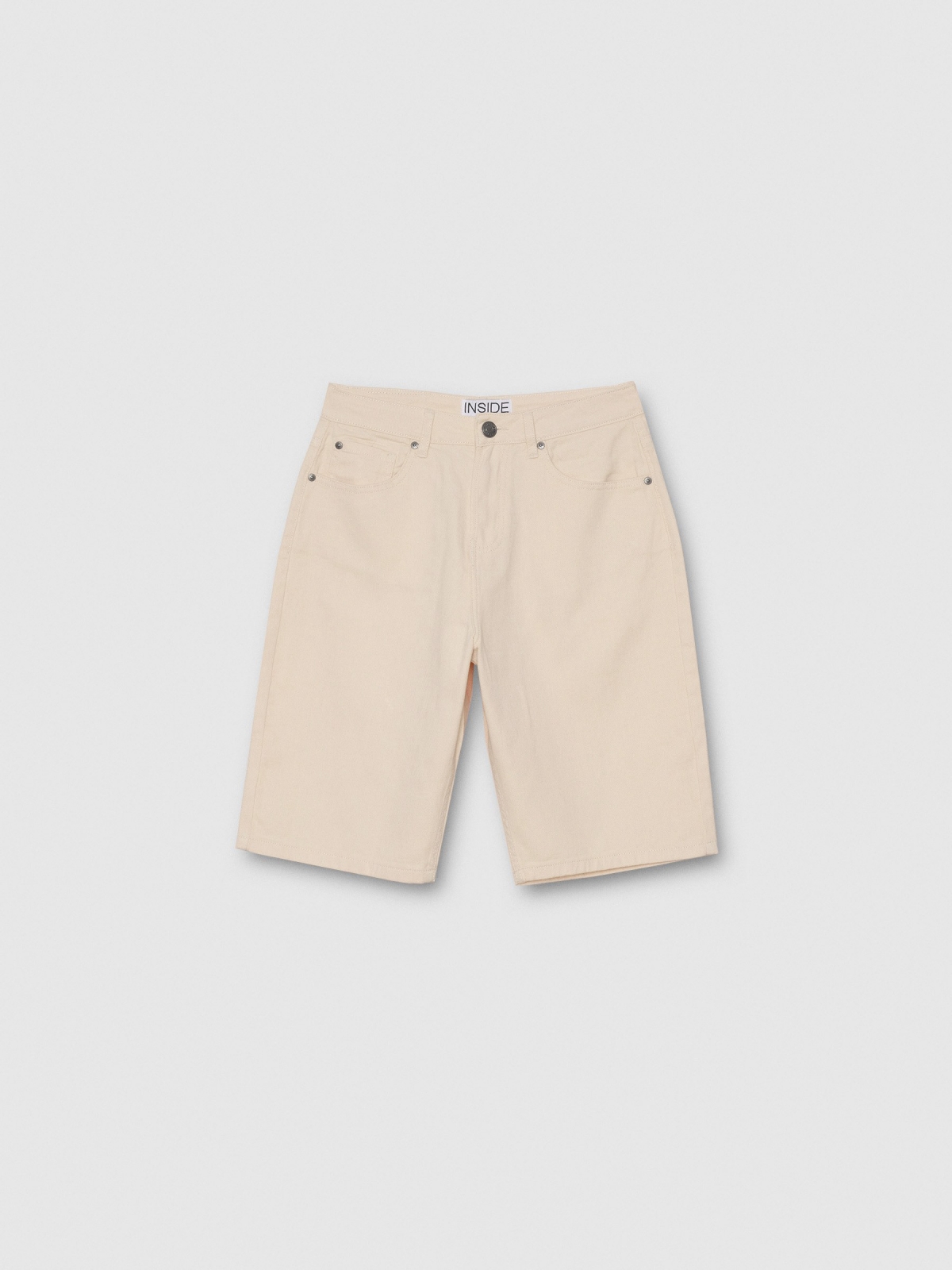  Bermuda denim básica beige beige vista frontal