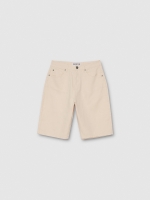 %Pto% Bermuda jeans básica bege bege vista frontal