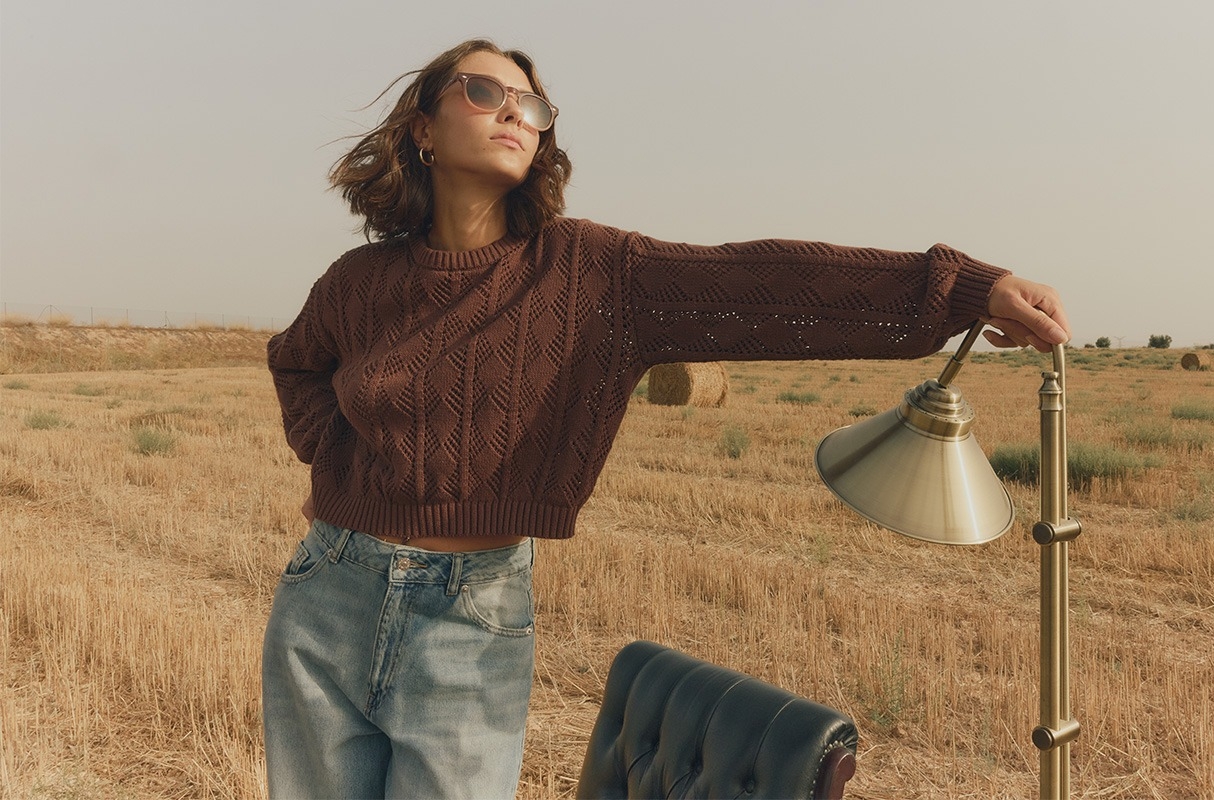 Jersey punto chocolate chocolate vista media frontal