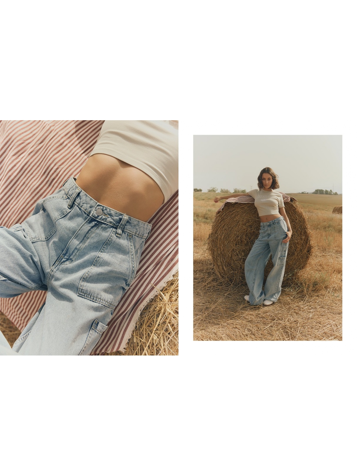 %NewExtra% Jeans wide leg multibolsos azul