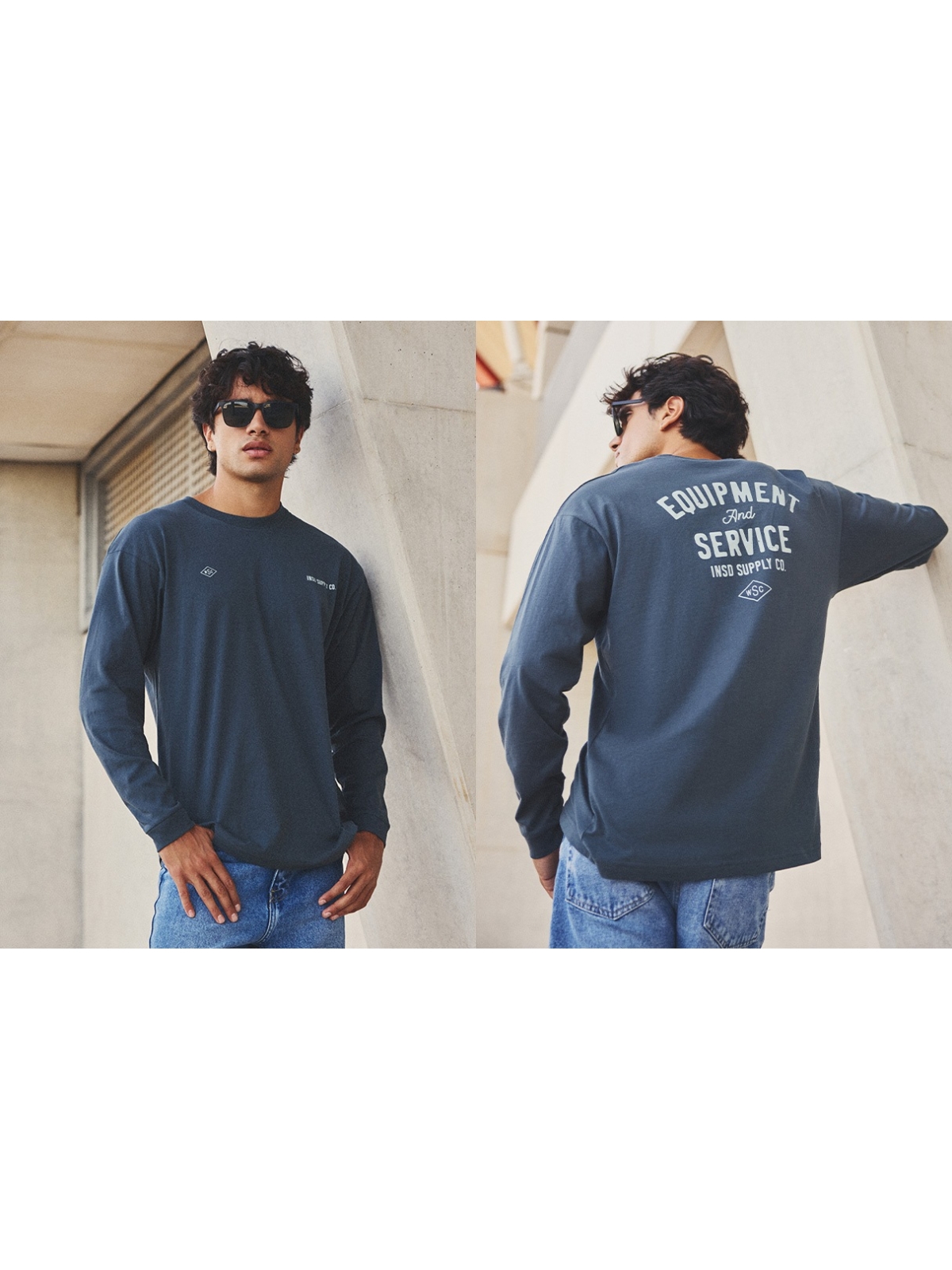 %NewExtra% Long-sleeve team print shirt blue