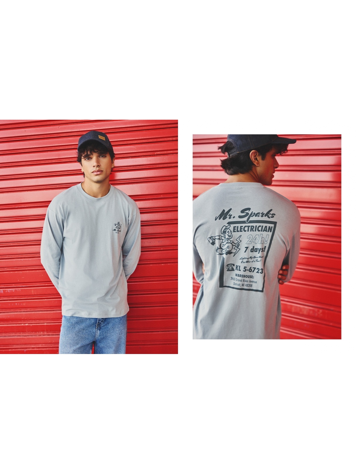 %NewExtra% Camiseta manga larga estampado work azul