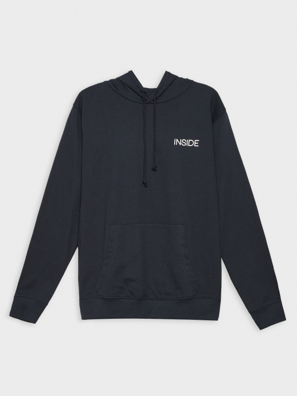  Sudadera canguro con logo azul