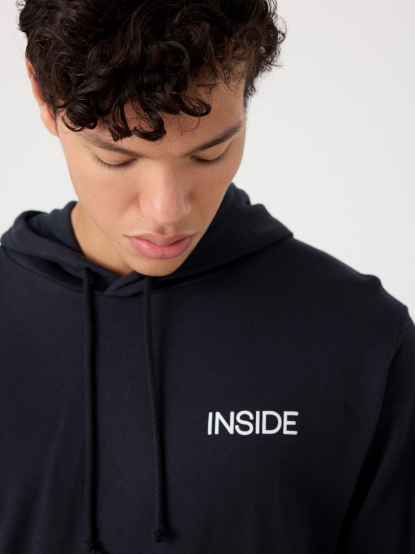 Kangaroo sweatshirt with logo blue detail view