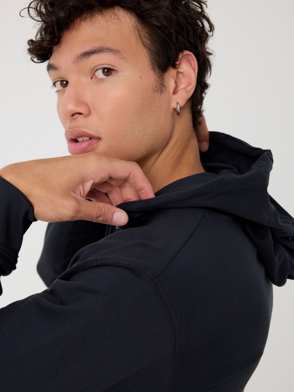 Kangaroo sweatshirt with logo blue detail view