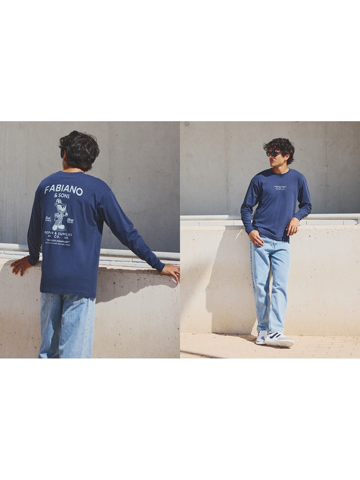 %NewExtra% Camiseta manga larga estampado azul marino