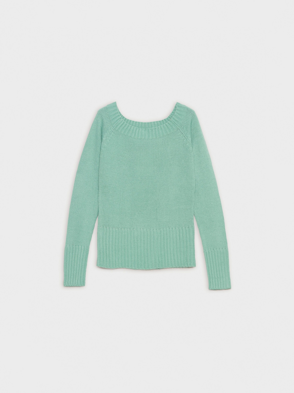 %Pto% Marbled boat sweater green front view