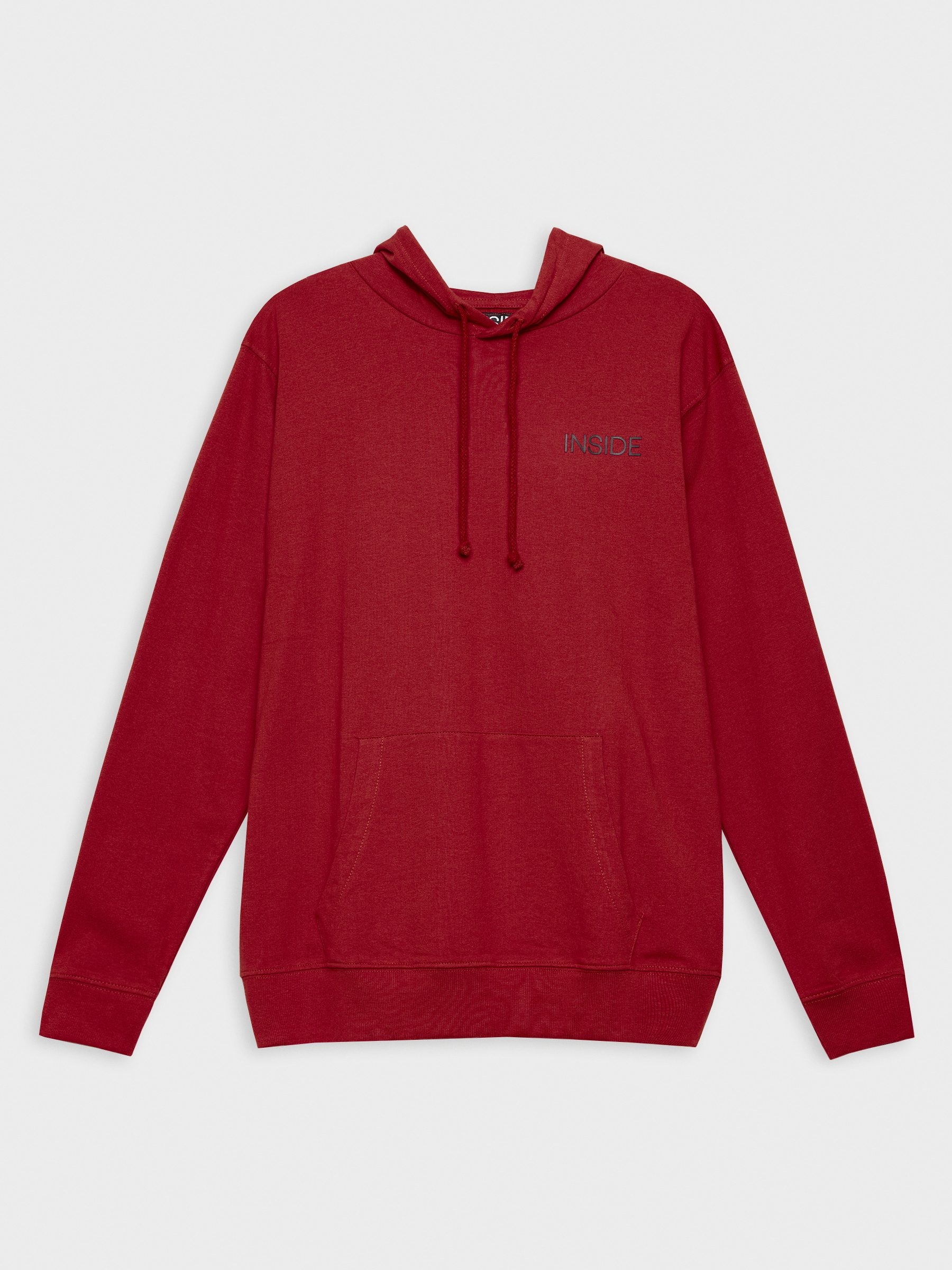 Sudadera con capucha y logo rojo vista media frontal