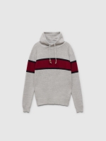 %Pto% Striped sweater garnet front view