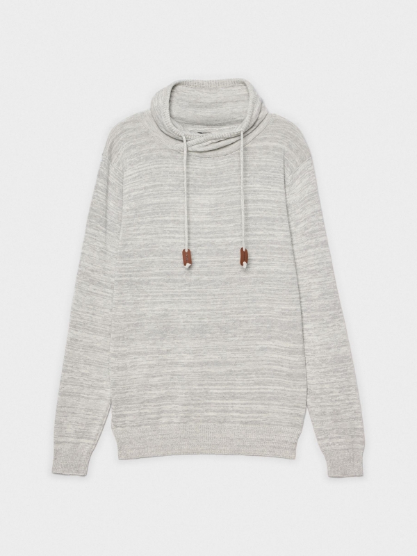   Fleece turtleneck sweater light grey