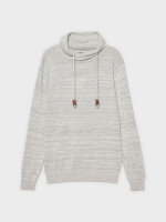%Pto% Fleece turtleneck sweater light grey