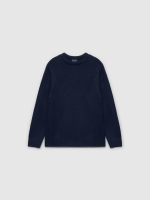 %Pto% Basic knitted sweater navy front view