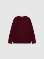 %Pto% Basic knitted sweater burgundy front view