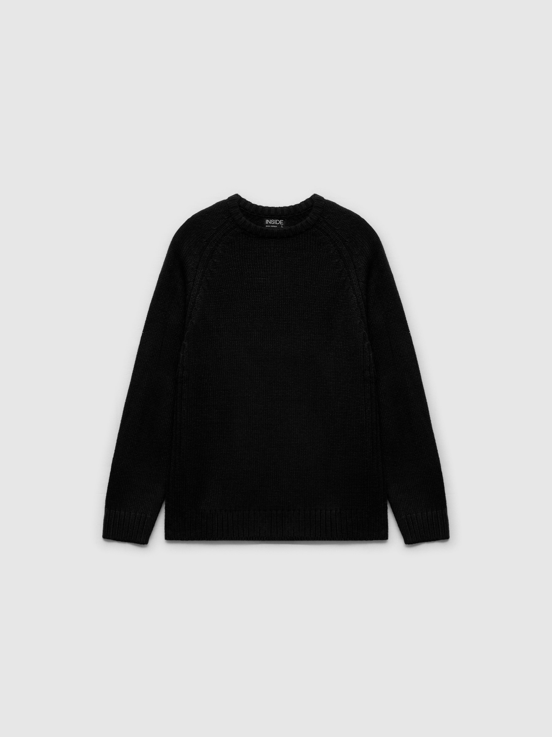 Jersey básico de punto negro vista media frontal