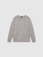 %Pto% Basic knitted sweater light grey front view