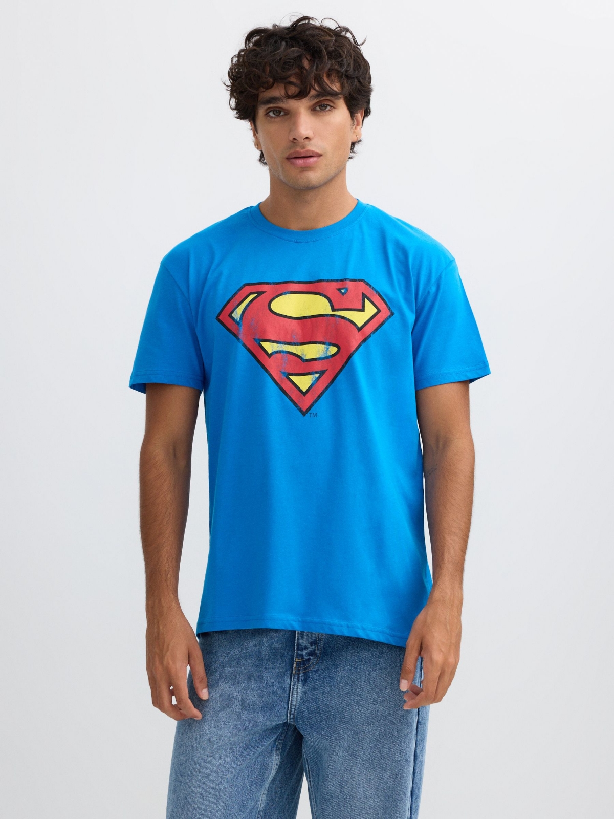 Supermen DC Comics T-shirt electric blue middle front view