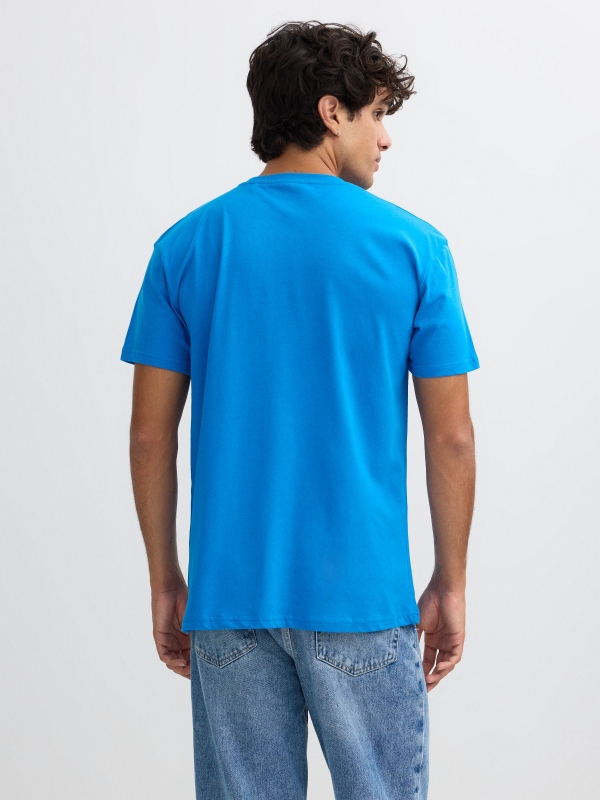 Supermen DC Comics T-shirt electric blue middle back view