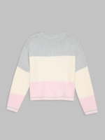 %Pto% Colorblock crew neck sweater grey