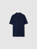 %Pto% Camisa manga corta punto estrellas azul marino vista frontal