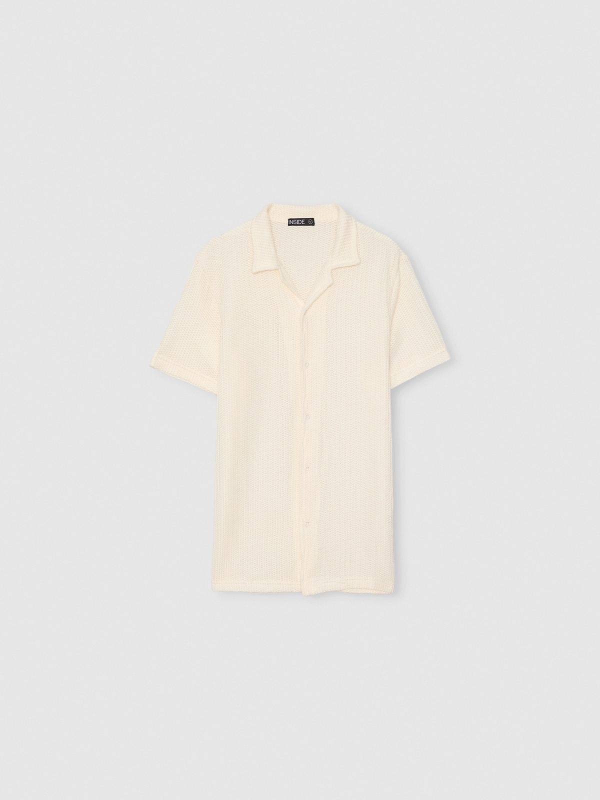 %Pto% Camisa manga corta punto texturizado crudo vista frontal