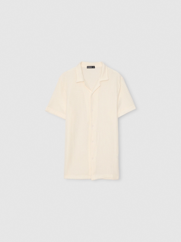  Camisa manga corta punto texturizado crudo vista frontal