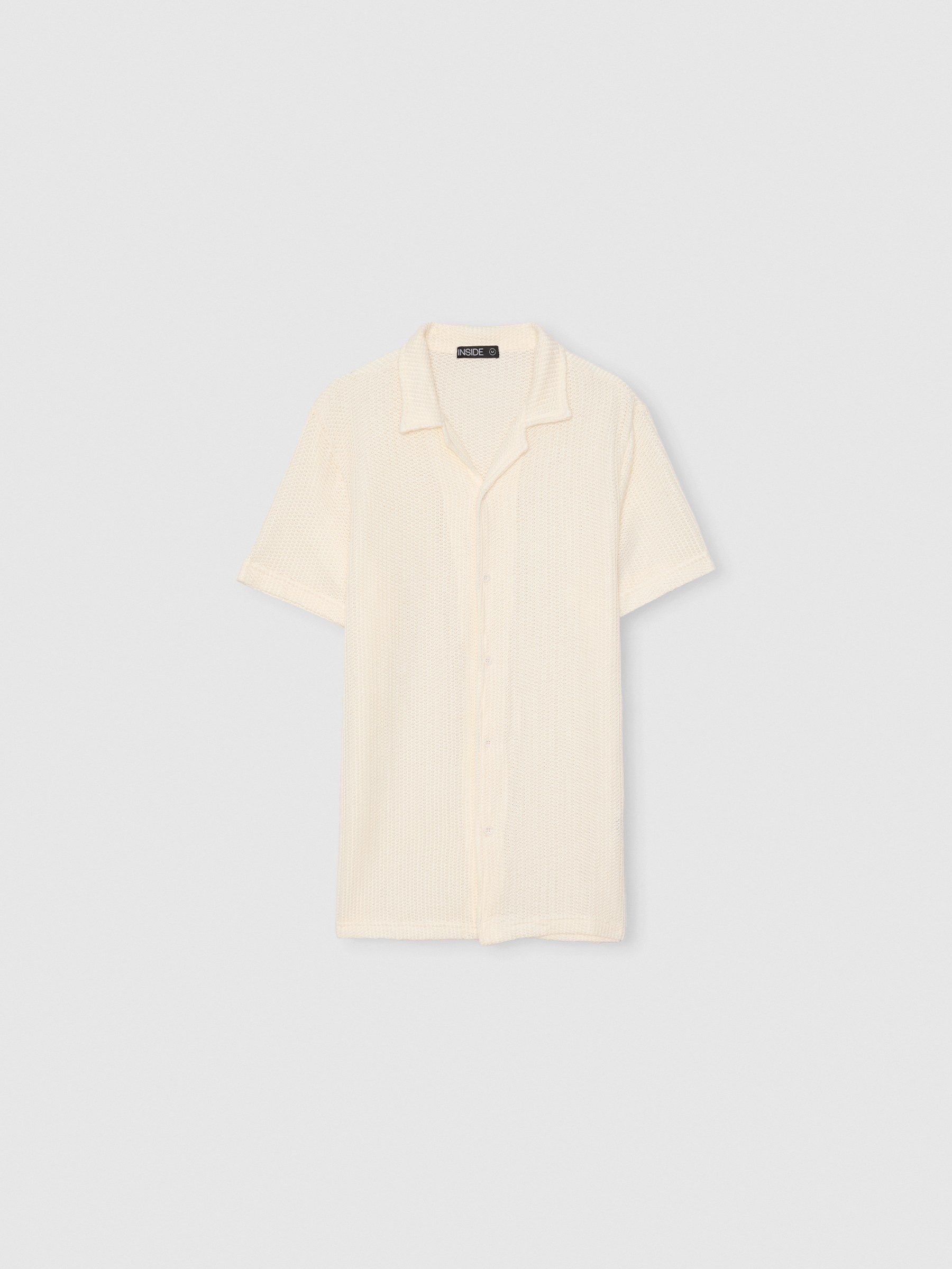 %Pto% Short sleeve textured knit shirt raw front view