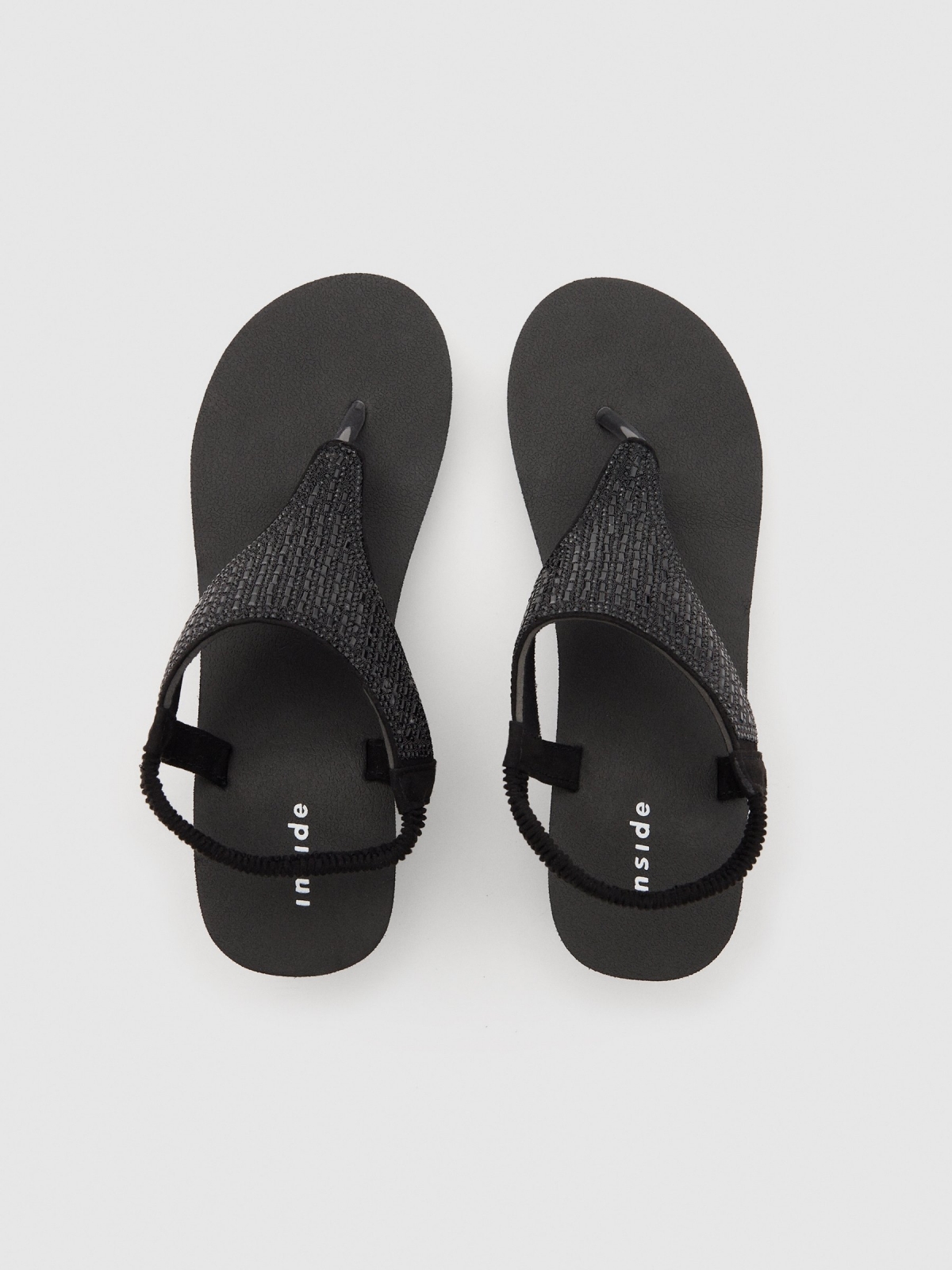 Wedge flip-flops black