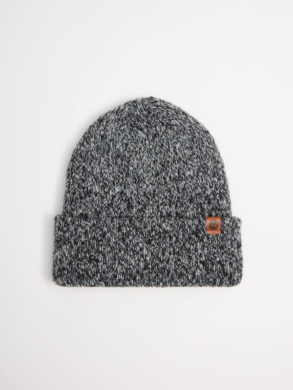 Gorro vuelto de punto gris gris