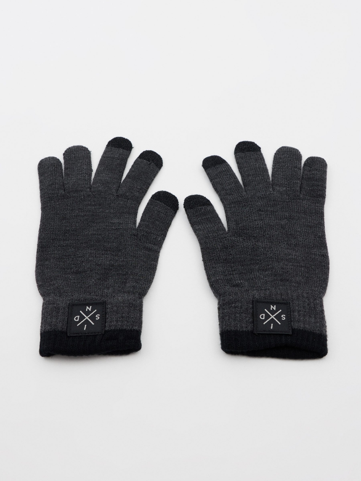 Guantes táctiles combinados gris oscuro