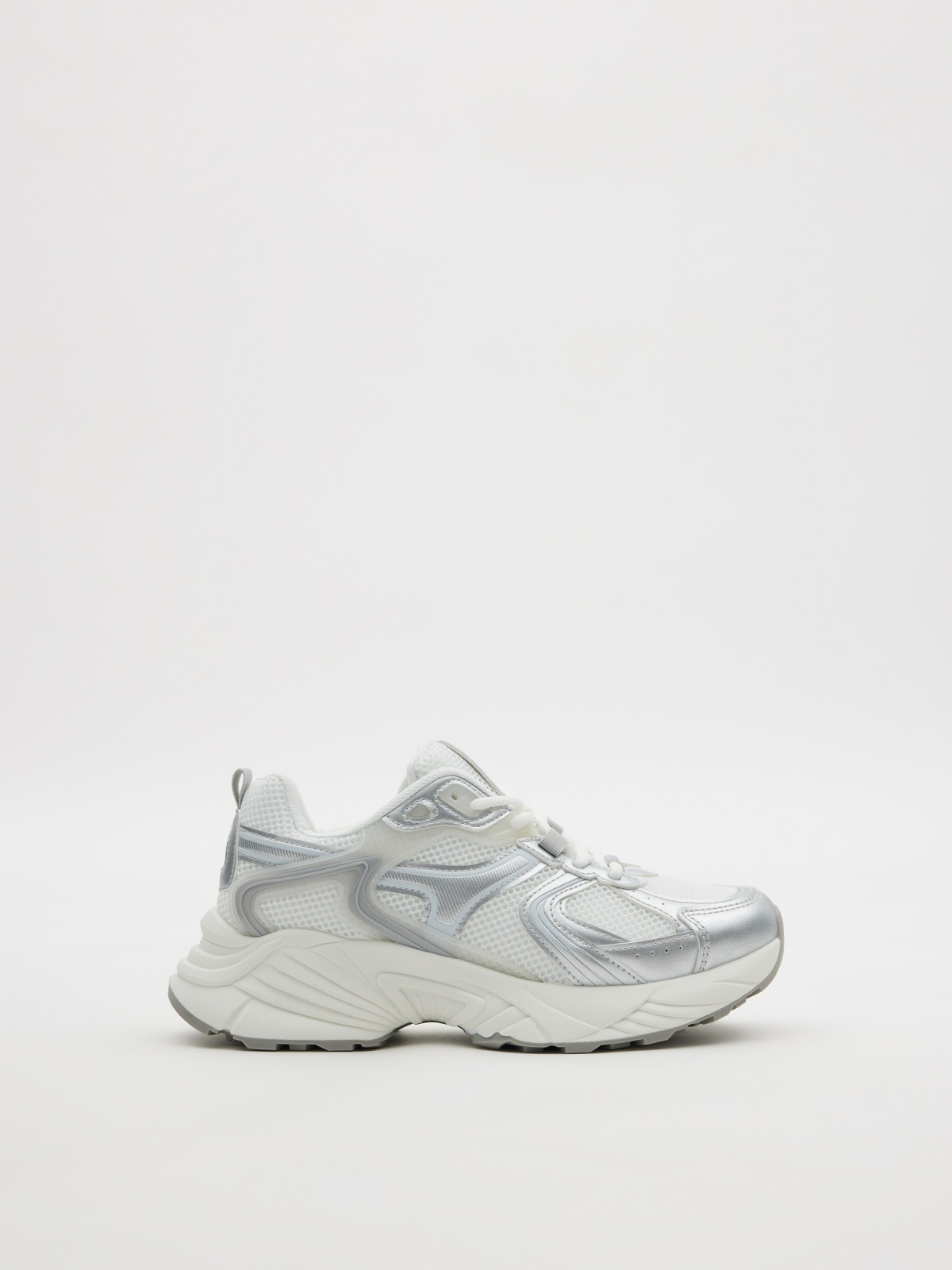Zapatillas running metalizado blanco