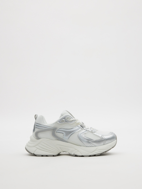 Zapatillas running metalizado blanco