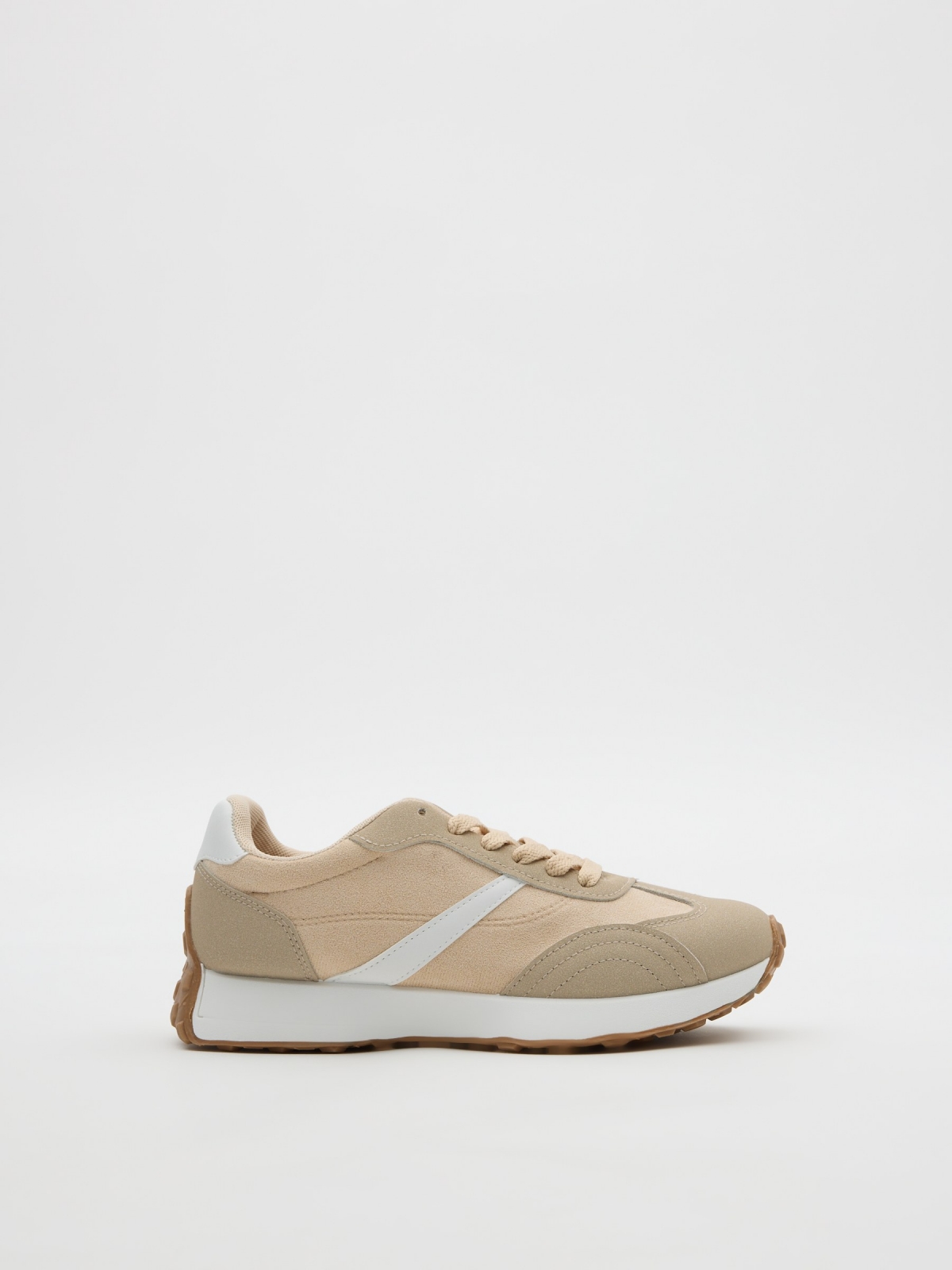 Zapatillas casual running beige crudo