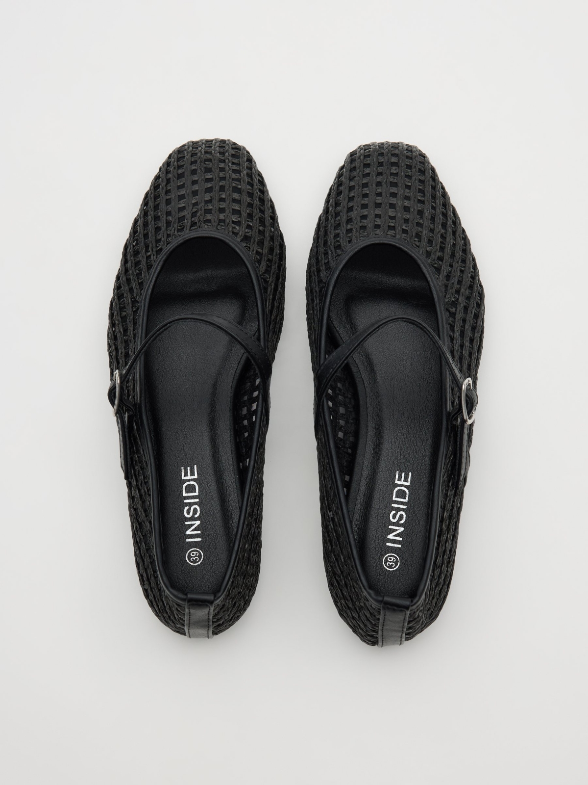 Braided buckle dancer black zenithal view