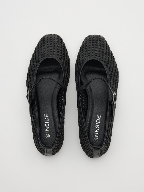 Braided buckle dancer black zenithal view