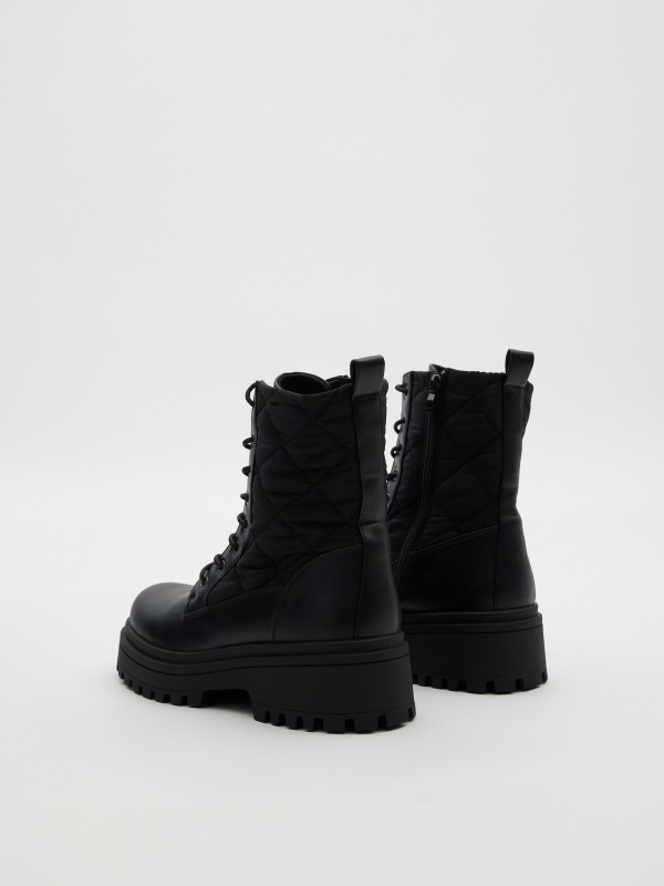 Combined lace-up boot black 45º back view