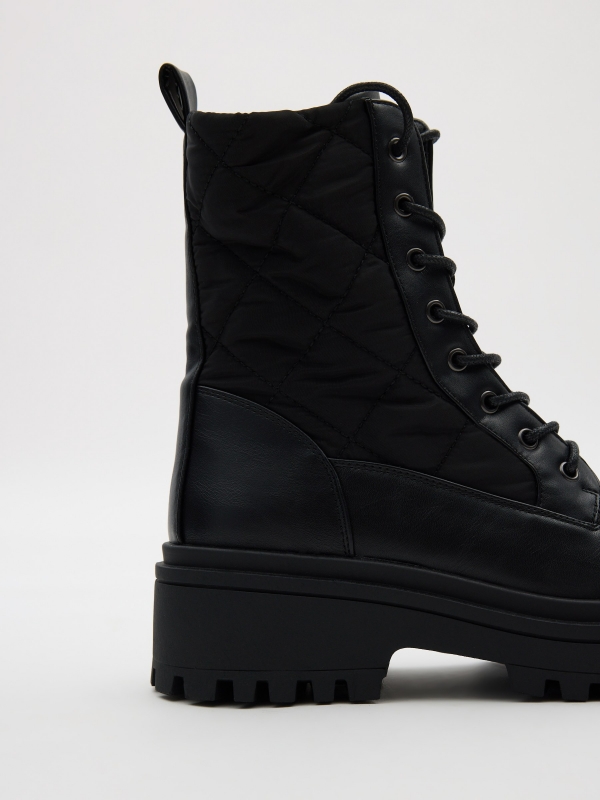 Combined lace-up boot black detail view