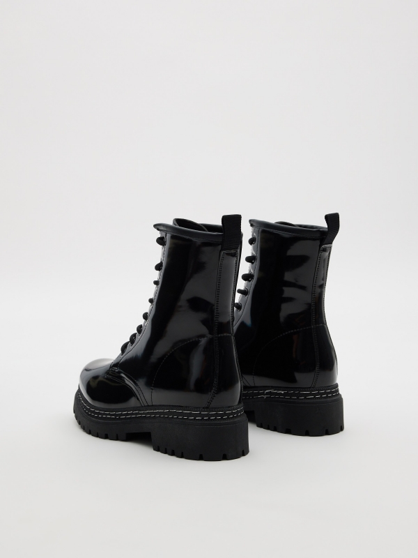 Basic military boots black 45º back view