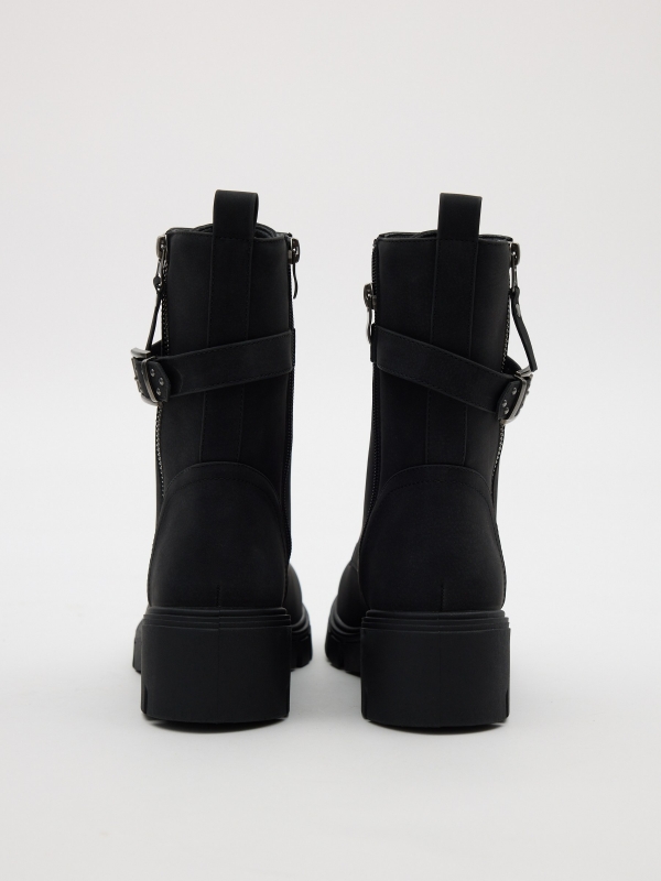 Lace-up studded boot black detail view