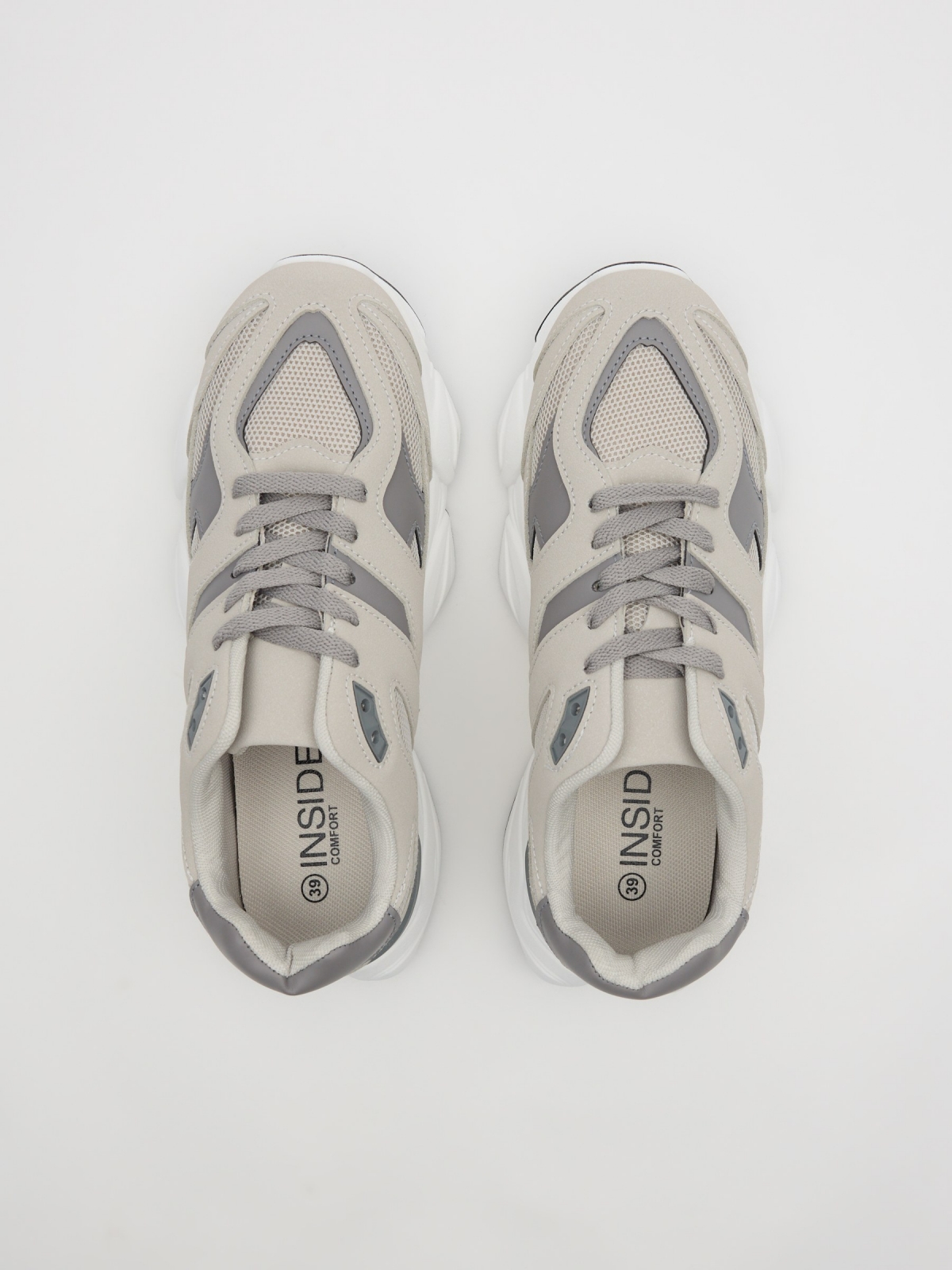 Zapatillas running gris gris medio vista cenital