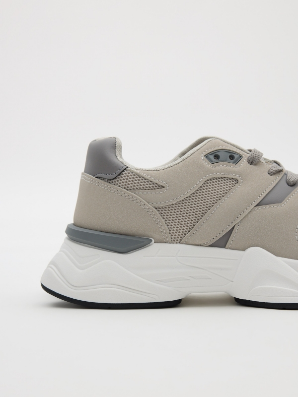 Zapatillas running gris gris medio vista detalle