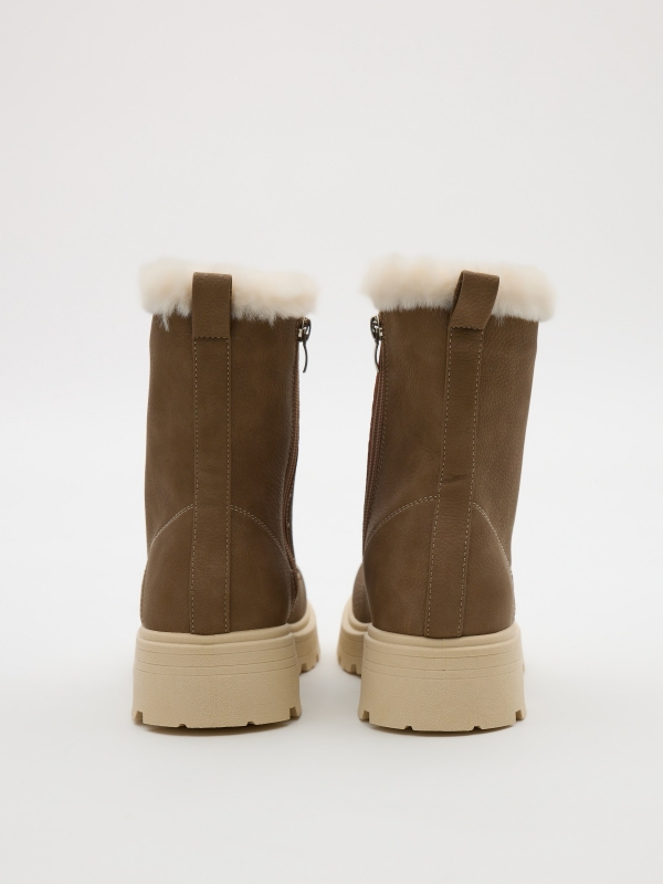 Lace-up boot combined hair sand detail view