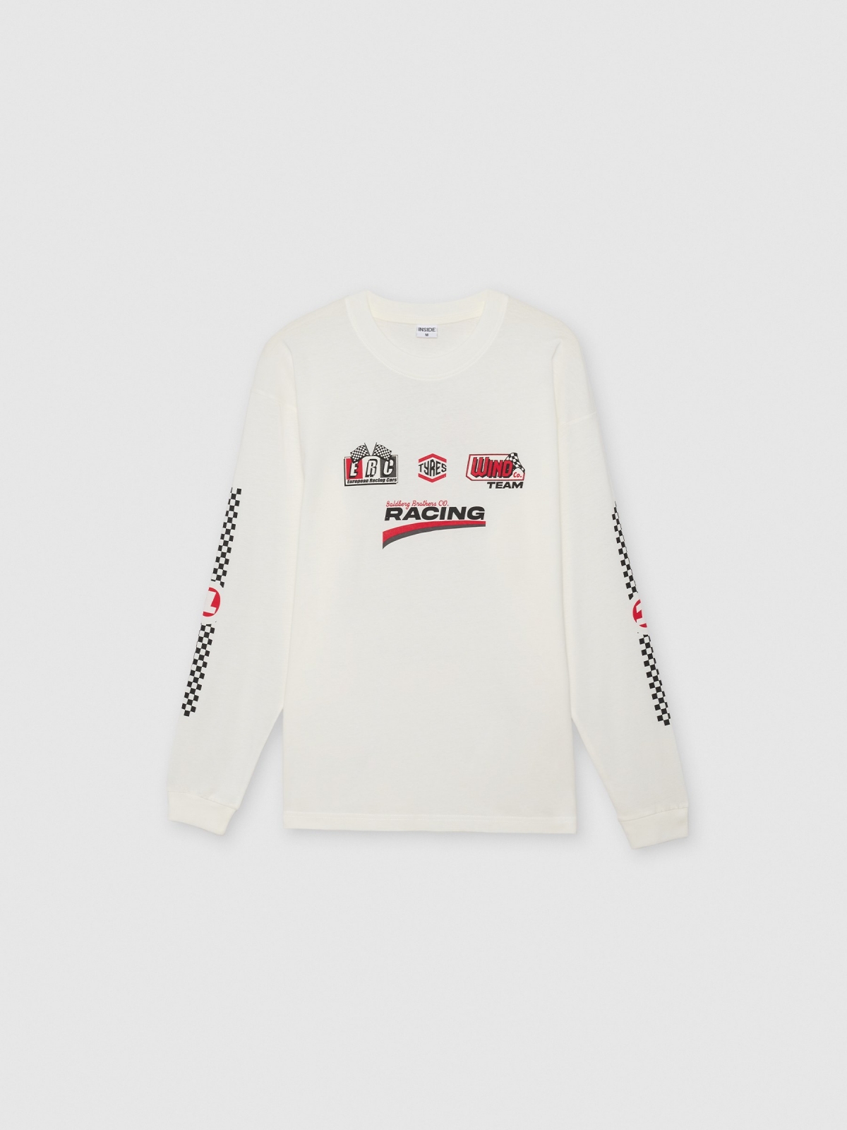  Camiseta manga larga racing crudo vista frontal