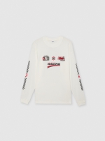 %Pto% Camiseta manga larga racing crudo vista frontal