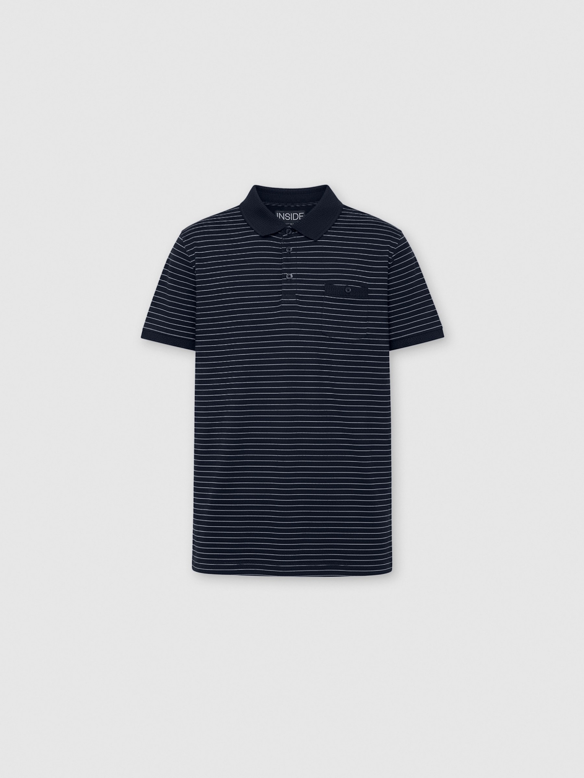  Polo rayas azul marino vista frontal