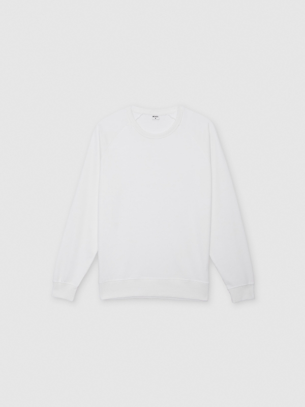  Basic sweatshirt with text white front view