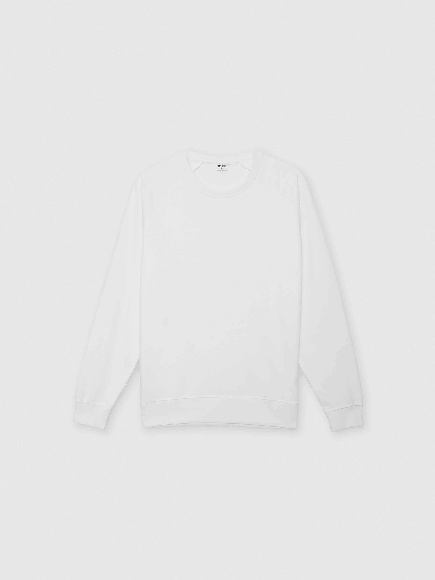 Basic sweatshirt with text white middle front view