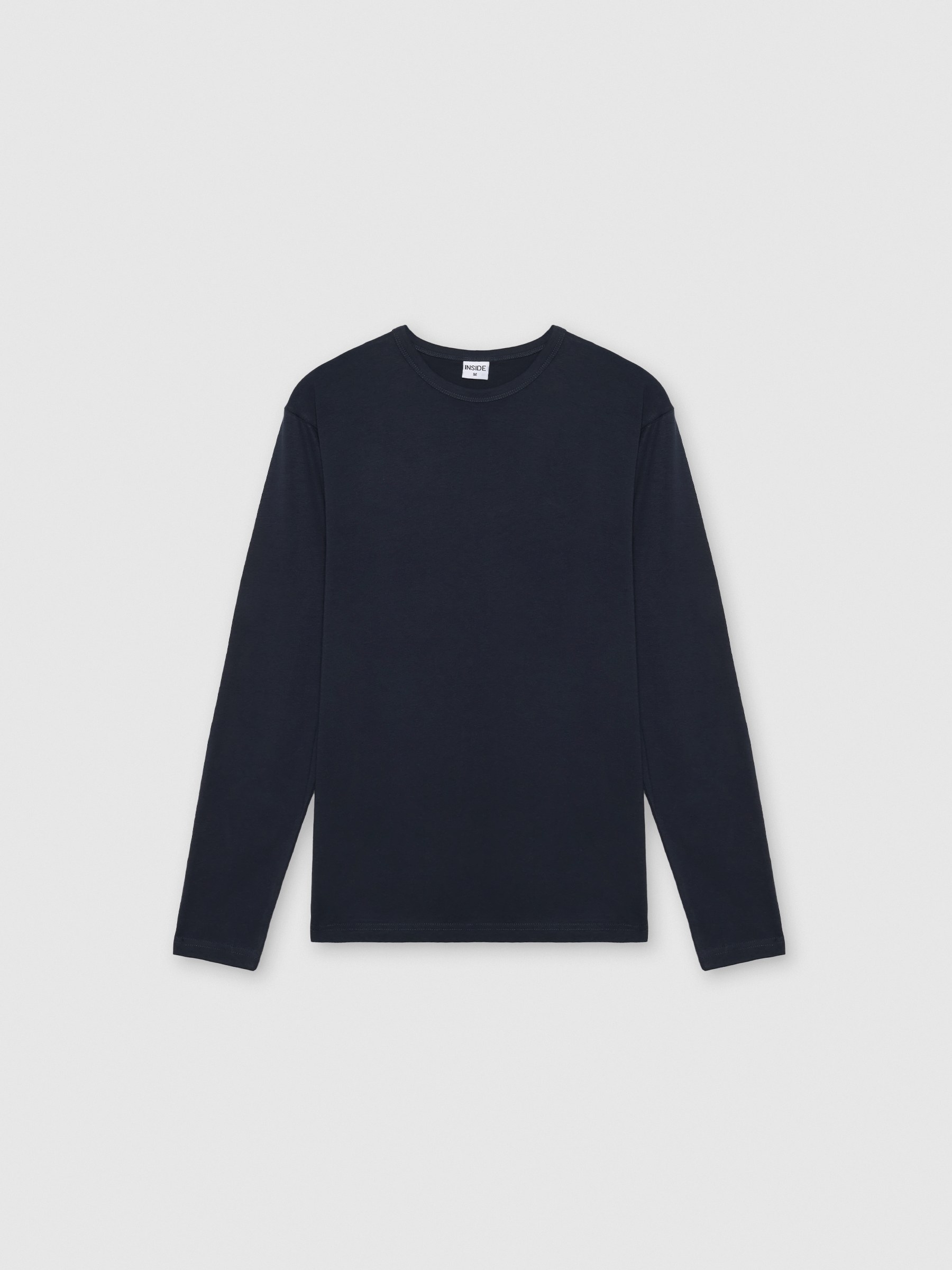 Basic long sleeve t-shirt blue middle front view