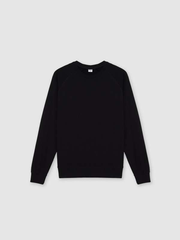  Sudadera básica con texto negro vista frontal