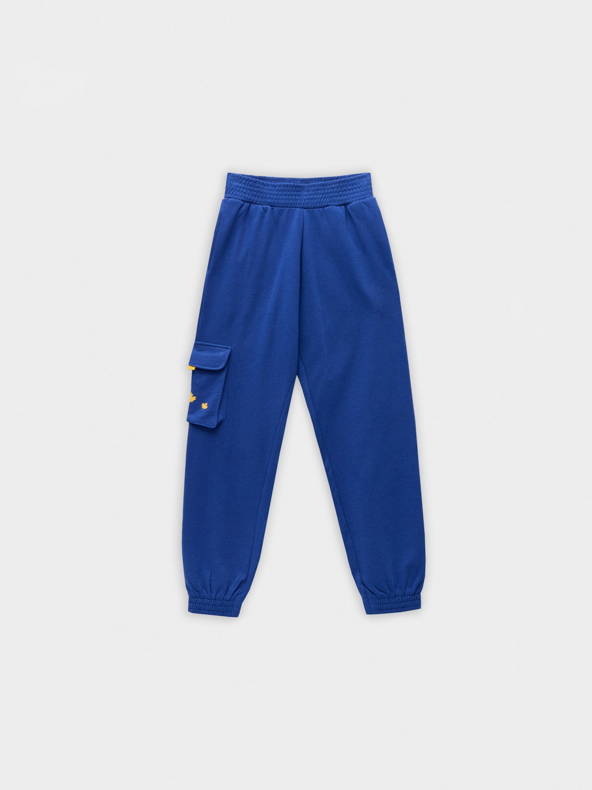 Calças de jogger índigo vista detalhe