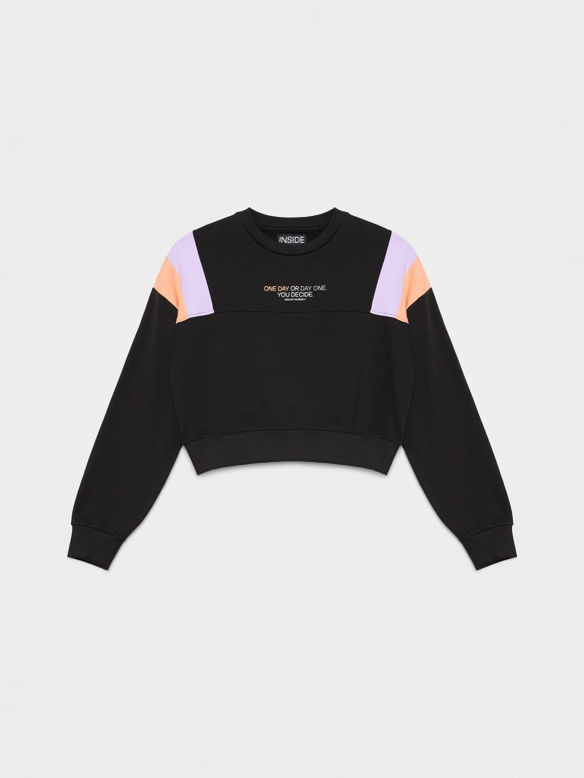  One Day cropped sweatshirt black front view